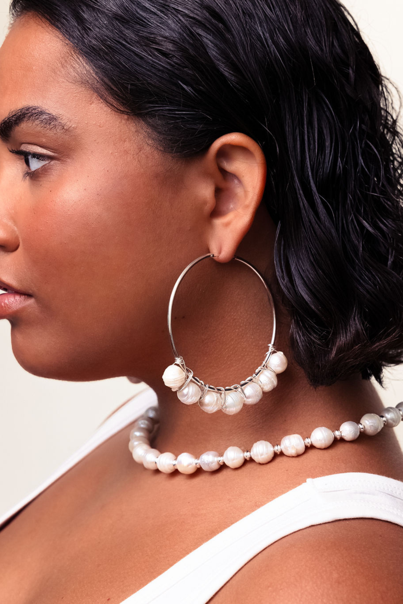ABUNDANCE HOOPS IN SILVER