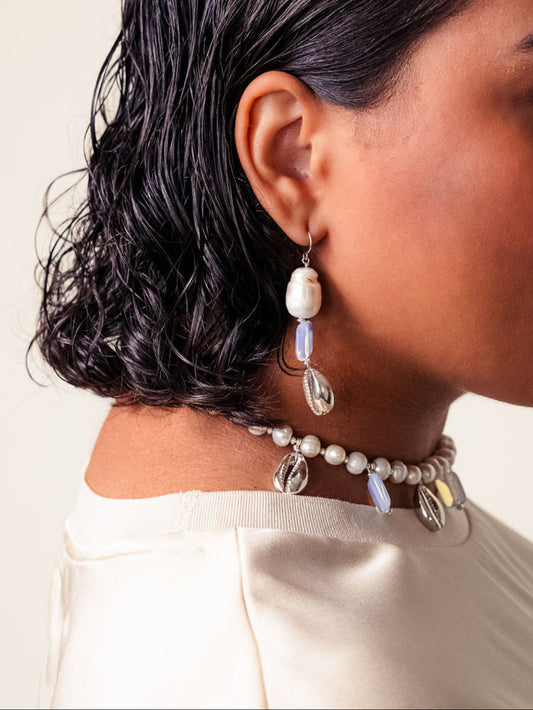 RIVER DROP EARRINGS- SILVER