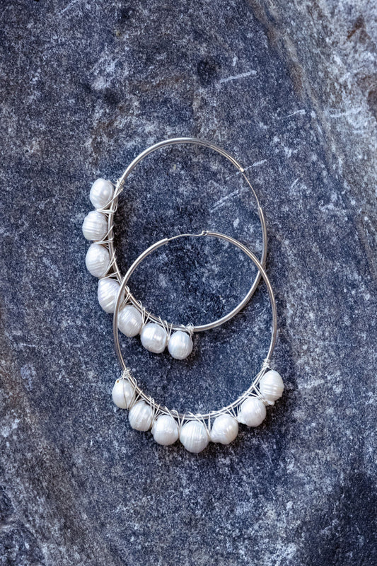 ABUNDANCE HOOPS IN SILVER